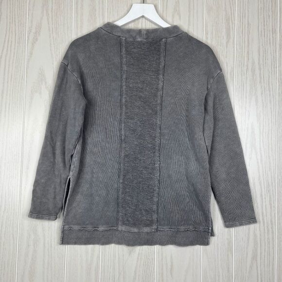 Anthropologie Pilcro Sun Washed Oversized Sweatshirt Women's Gray Size XS Petite - Picture 2 of 6